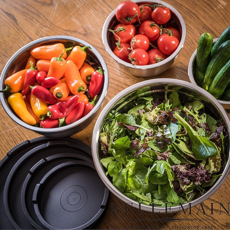 Bellemain Stainless Steel Mixing Bowls with Lids Set – Large, Durable, Airtight Kitchen Bowls for Food Prep, Baking, Salad, and Storage (4 piece set) - Image 2